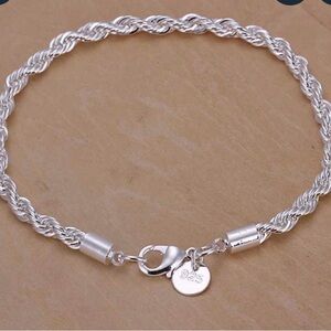 Elegant 925 Silver Rope Chain Bracelet